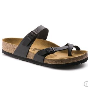 Birkenstock Mayari Black Leather Strappy Sandals